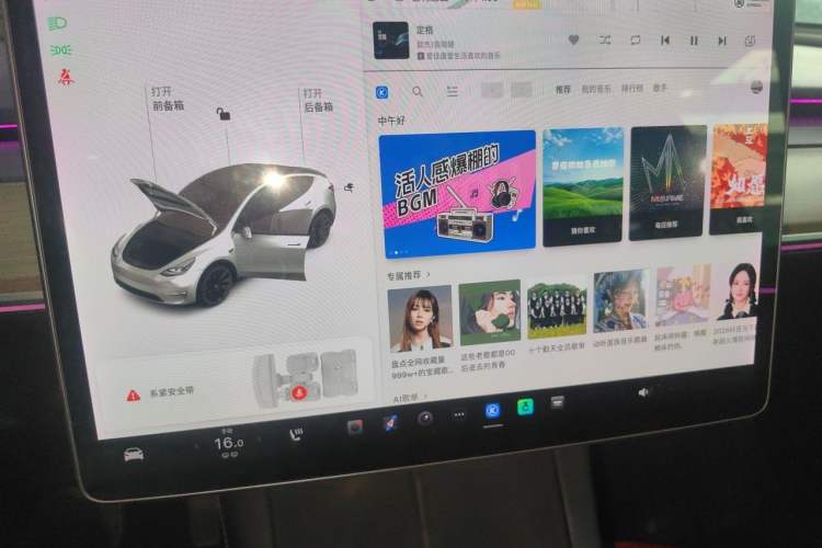 Used Tesla Model Y 2021 Standard Range Rear-Wheel Drive Version Audio And AC Panel