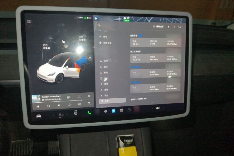 Used Tesla Model Y 2021 Standard Range Rear-Wheel Drive Version Audio And AC Panel