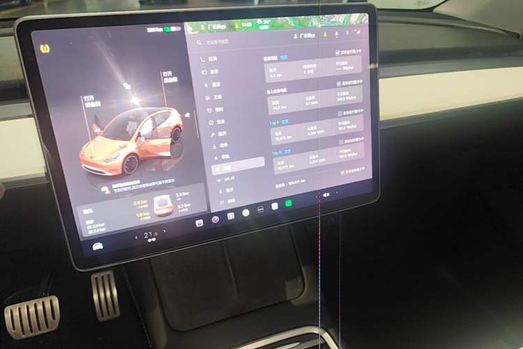 Used Tesla Model Y 2021 Performance High-Performance All-Wheel-Drive Version Audio And AC Panel
