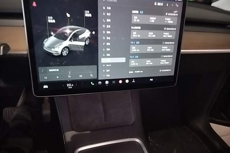 Used Tesla Model Y 2021 Long-Range All-Wheel-Drive Version Audio And AC Panel