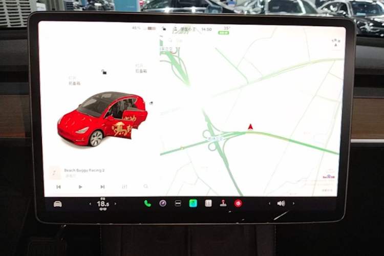 Used Tesla Model Y 2021 Long-Range All-Wheel-Drive Version Audio And AC Panel