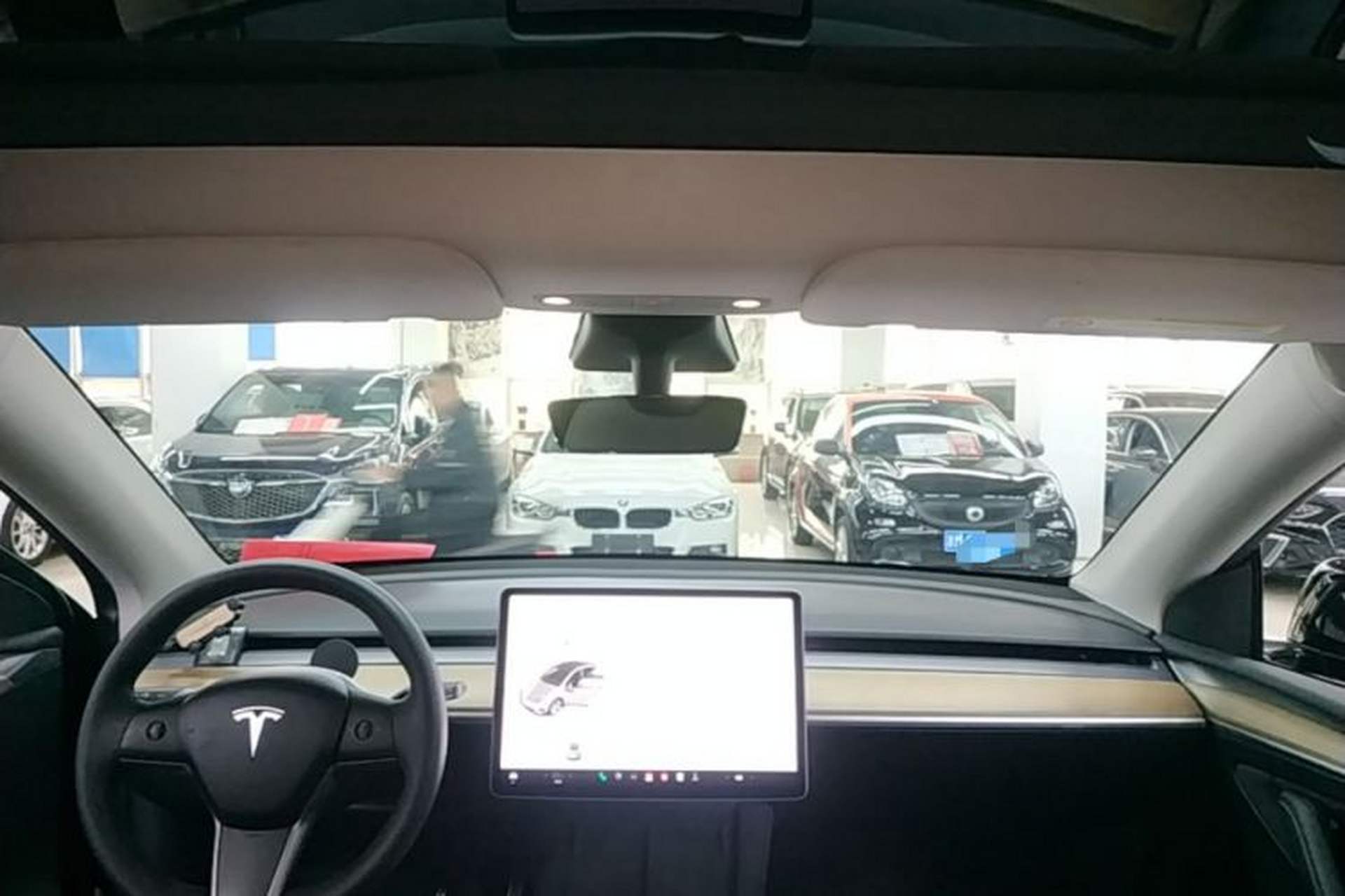 Used Tesla Model Y 2021 Long-Range All-Wheel-Drive Version 3D7 Headliner