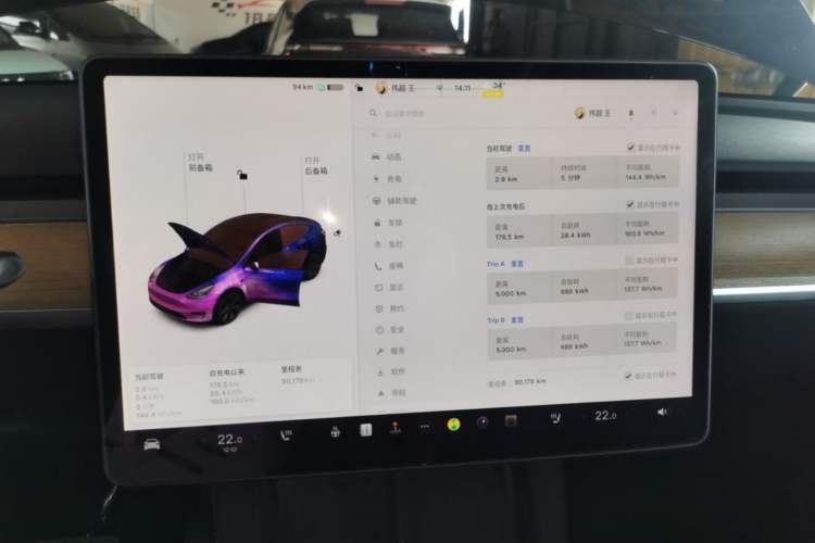Used Tesla Model Y 2021 Standard Range Rear-Wheel Drive Version Instrument Cluster