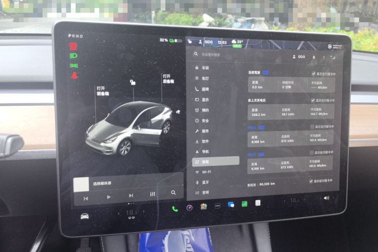 Used Tesla Model Y 2021 Long-Range All-Wheel-Drive Version Odometer Close Up
