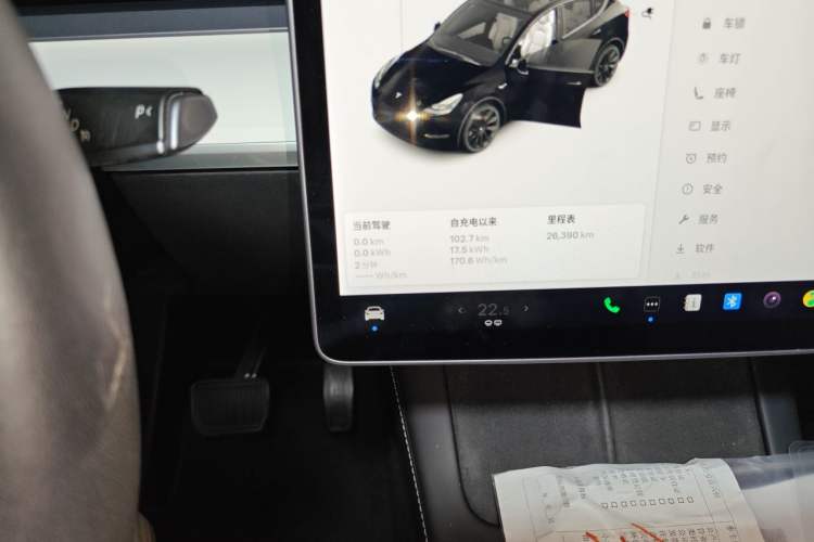 Used Tesla Model Y 2021 Long-Range All-Wheel-Drive Version Odometer Close Up