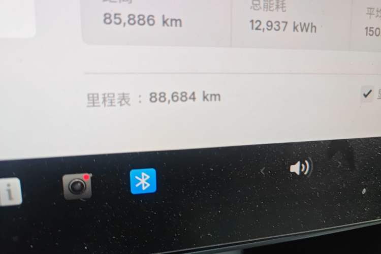 Used Tesla Model Y 2021 Standard Range Rear-Wheel Drive Version Odometer Close Up