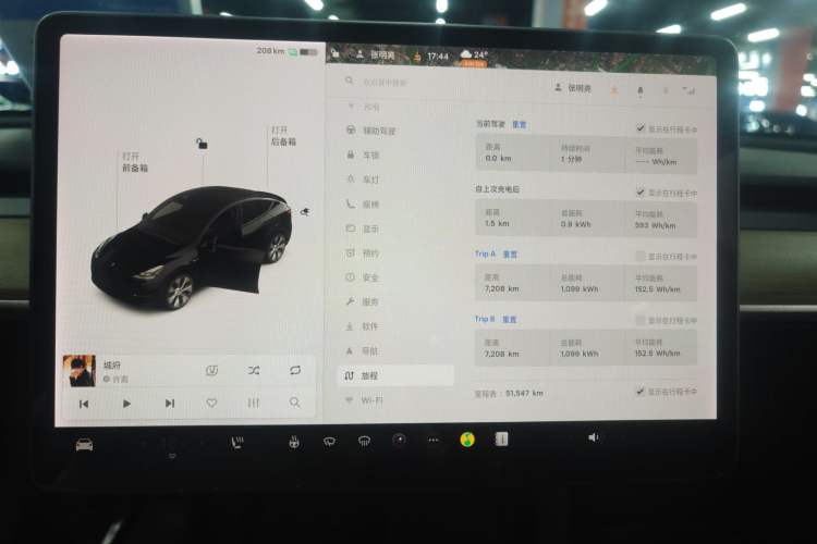 Used Tesla Model Y 2021 Standard Range Rear-Wheel Drive Version Odometer Close Up