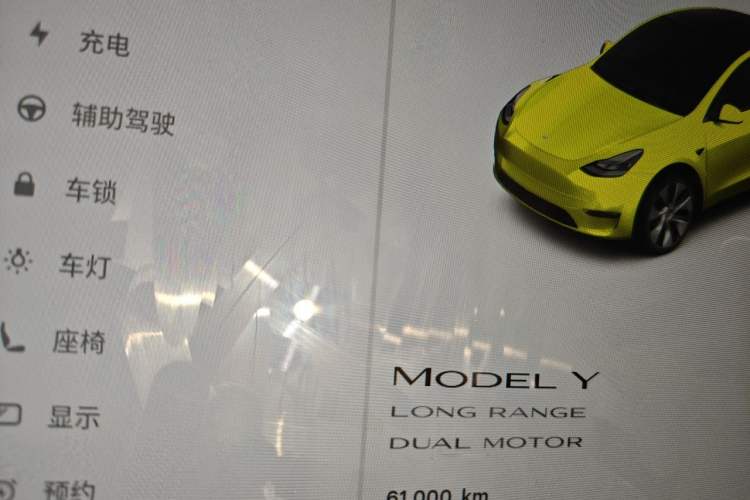 Used Tesla Model Y 2021 Long-Range All-Wheel-Drive Version Odometer Close Up