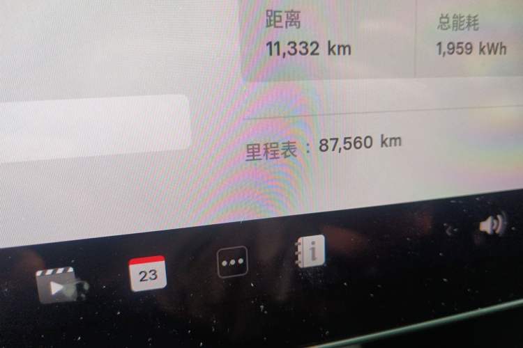 Used Tesla Model Y 2021 Performance High-Performance All-Wheel-Drive Version Odometer Close Up