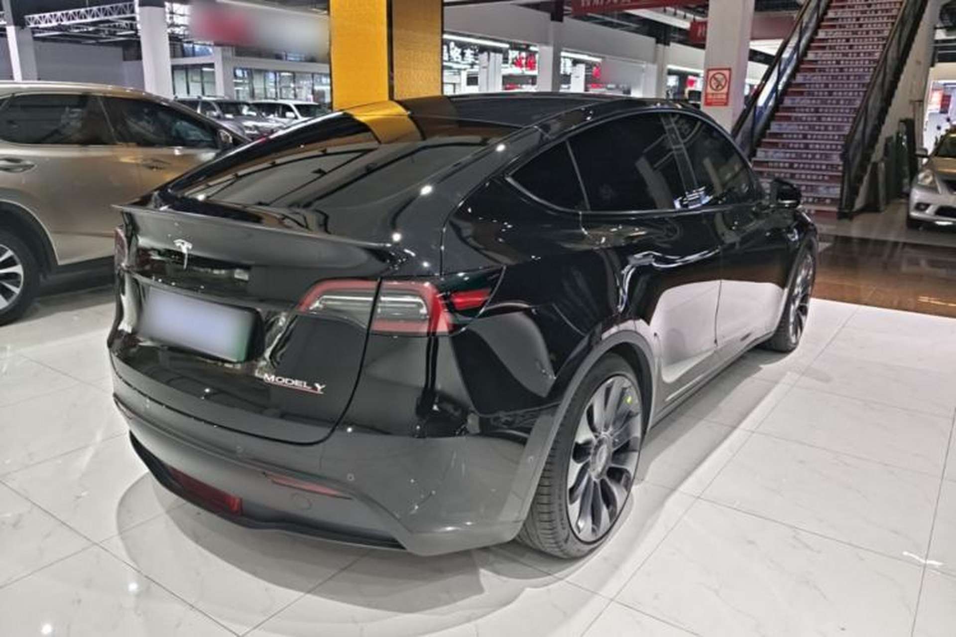 Used Tesla Model Y 2021 Performance High-Performance All-Wheel-Drive Version Rear Right 45 Deg