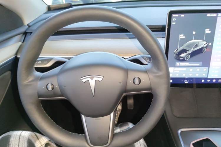 Used Tesla Model Y 2021 Standard Range Rear-Wheel Drive Version Steering Wheel