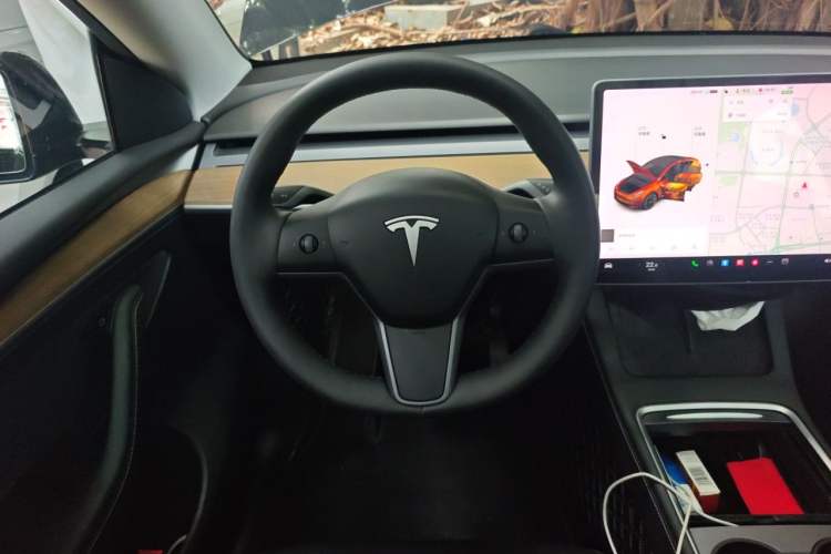 Used Tesla Model Y 2021 Standard Range Rear-Wheel Drive Version Steering Wheel
