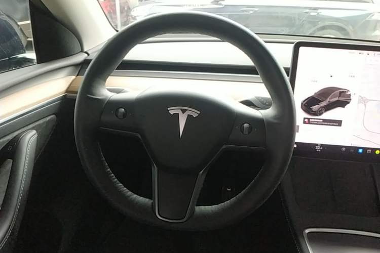 Used Tesla Model Y 2021 Standard Range Rear-Wheel Drive Version Steering Wheel