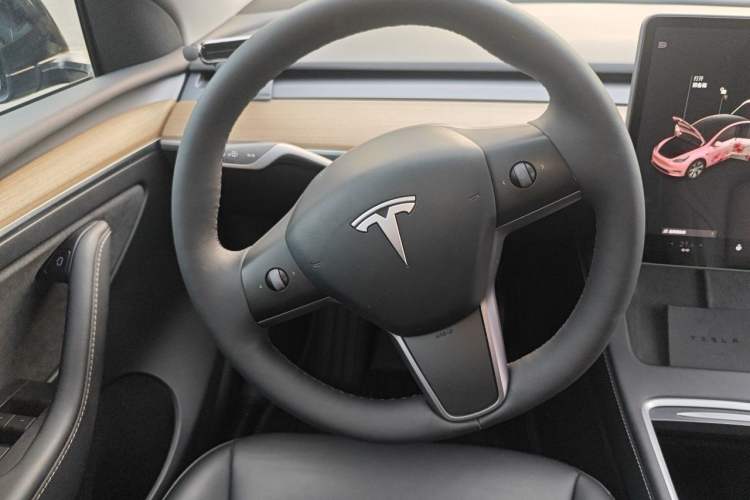 Used Tesla Model Y 2021 Long-Range All-Wheel-Drive Version Steering Wheel