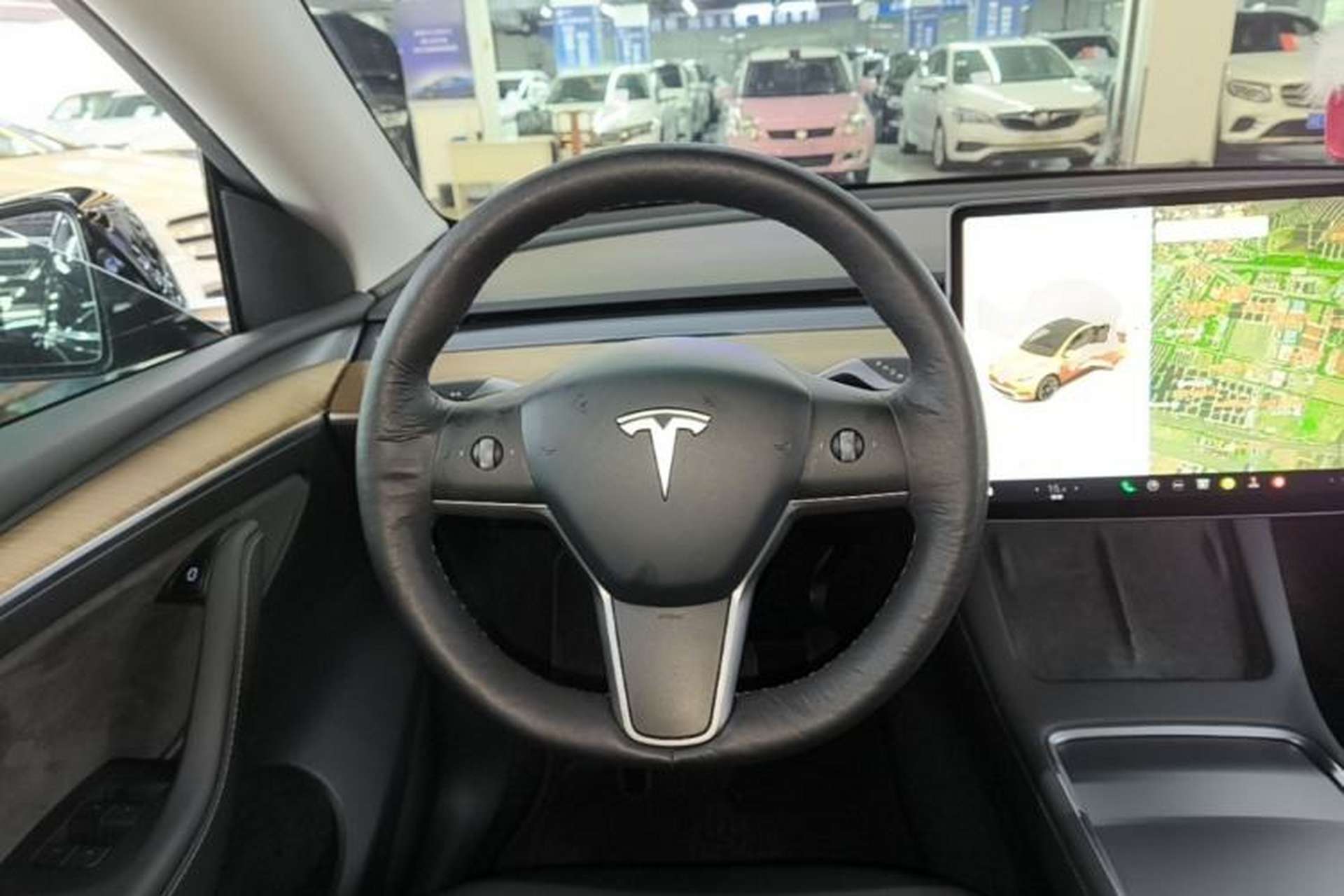 Used Tesla Model Y 2021 Long-Range All-Wheel-Drive Version Steering Wheel