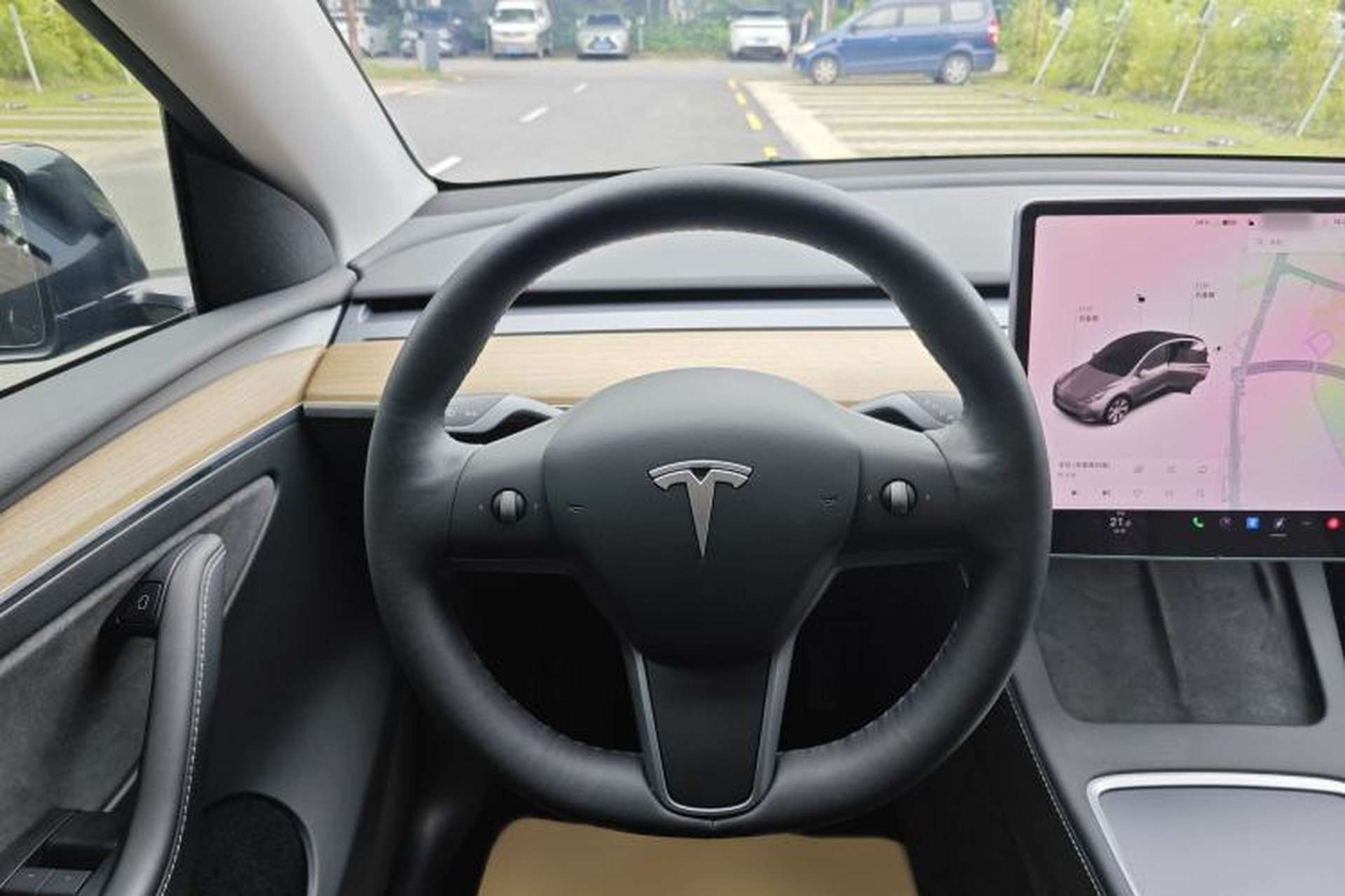 Used Tesla Model Y 2021 Standard Range Rear-Wheel Drive Version Steering Wheel