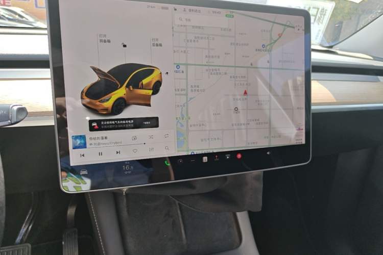 Used Tesla Model Y 2021 Long-Range All-Wheel-Drive Version Audio And AC Panel