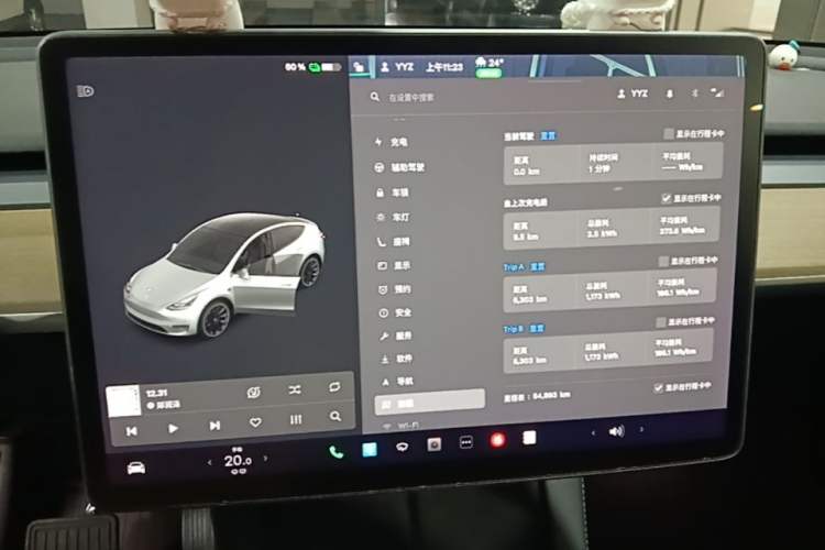 Used Tesla Model Y 2021 Standard Range Rear-Wheel Drive Version Audio And AC Panel