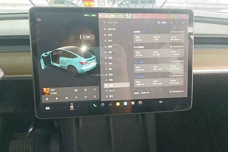 Used Tesla Model Y 2021 Standard Range Rear-Wheel Drive Version Audio And AC Panel