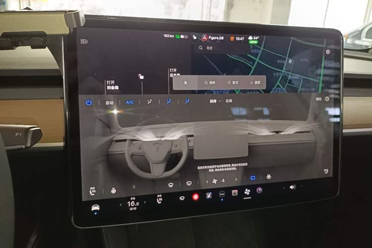 Used Tesla Model Y 2021 Standard Range Rear-Wheel Drive Version Audio And AC Panel