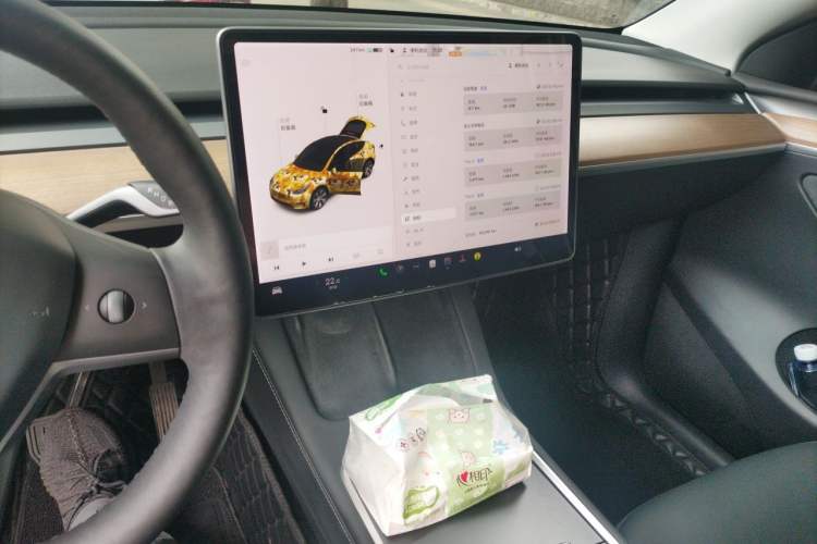 Used Tesla Model Y 2021 Long-Range All-Wheel-Drive Version Audio And AC Panel