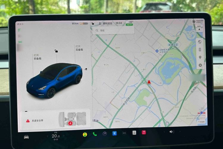 Used Tesla Model Y 2021 Long-Range All-Wheel-Drive Version Audio And AC Panel