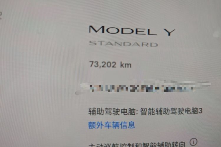 Used Tesla Model Y 2021 Standard Range Rear-Wheel Drive Version Odometer Close Up