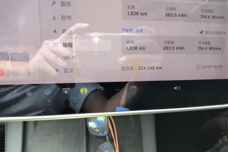 Used Tesla Model Y 2021 Long-Range All-Wheel-Drive Version Odometer Close Up