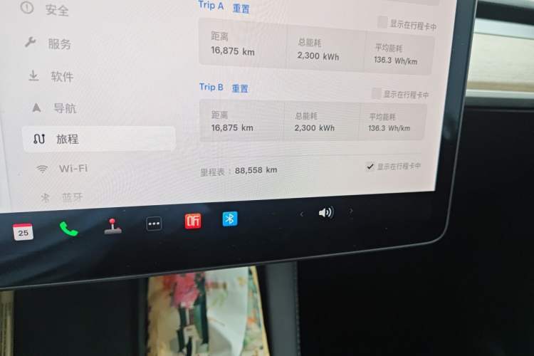 Used Tesla Model Y 2021 Standard Range Rear-Wheel Drive Version Odometer Close Up