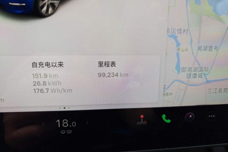 Used Tesla Model Y 2021 Long-Range All-Wheel-Drive Version Odometer Close Up