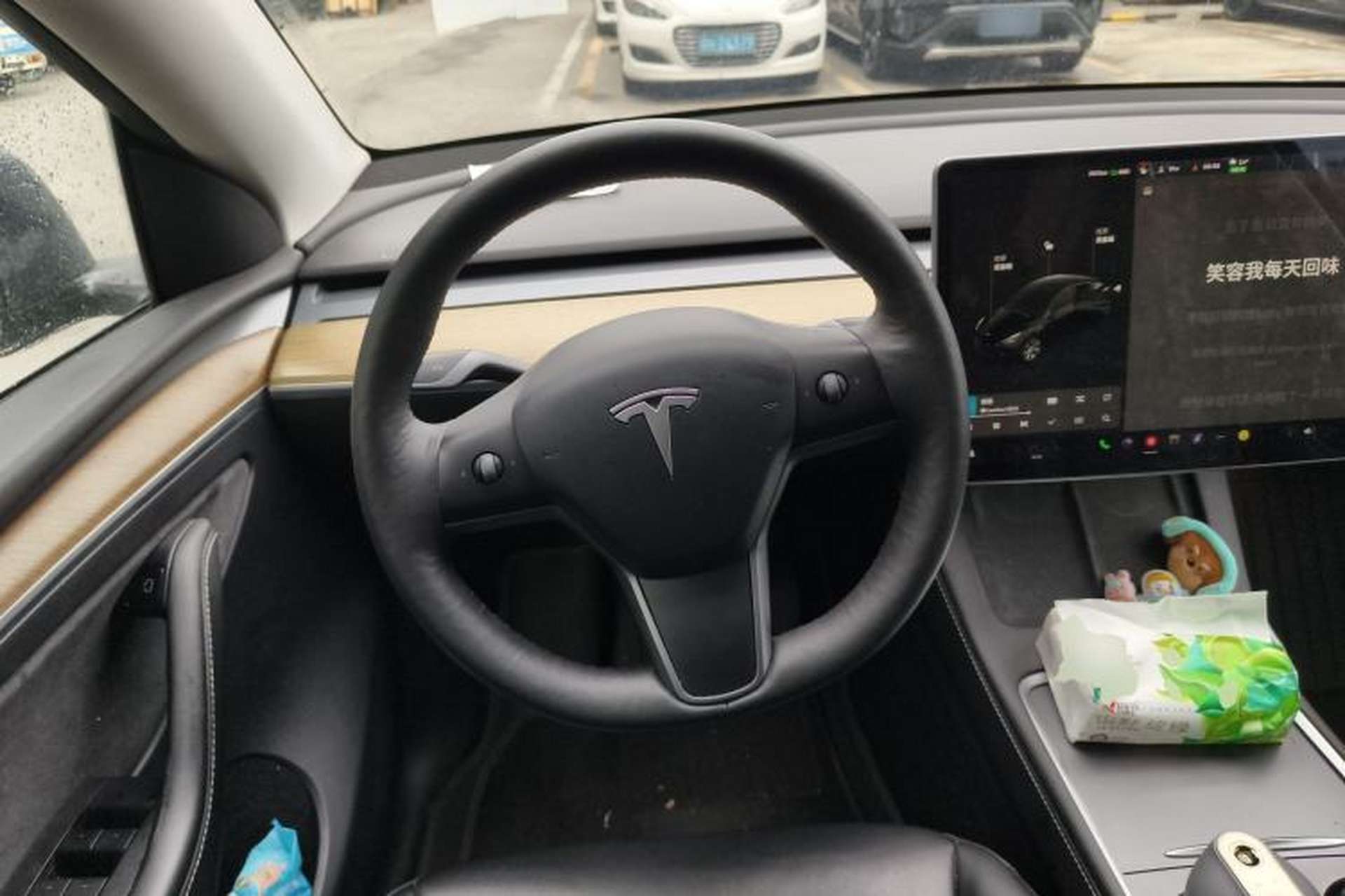 Used Tesla Model Y 2021 Long-Range All-Wheel-Drive Version Steering Wheel