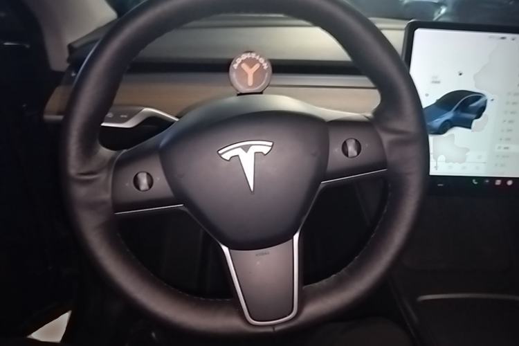 Used Tesla Model Y 2021 Long-Range All-Wheel-Drive Version Steering Wheel