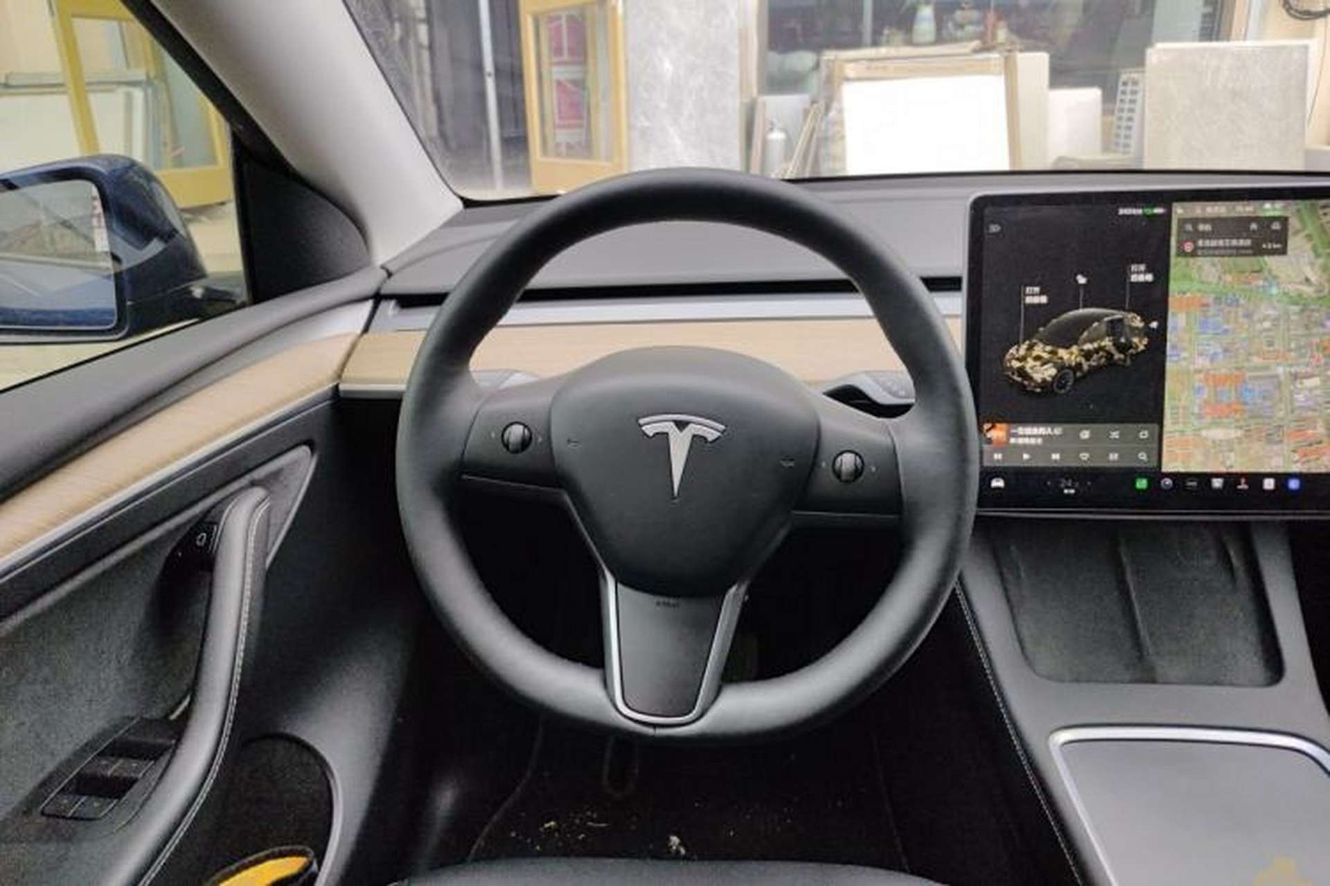Used Tesla Model Y 2021 Long-Range All-Wheel-Drive Version Steering Wheel