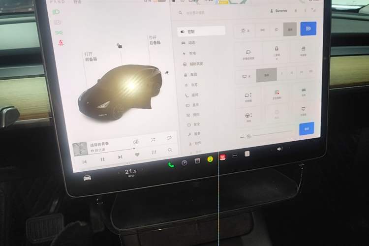 Used Tesla Model Y 2021 Long-Range All-Wheel-Drive Version 3D7 Audio And AC Panel