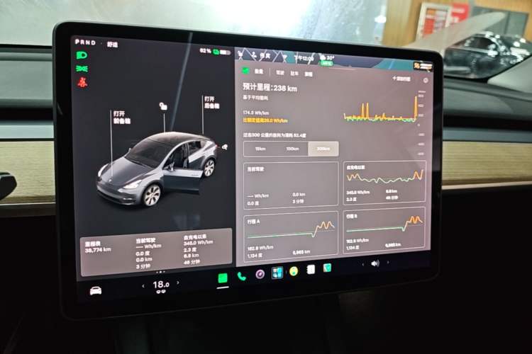Used Tesla Model Y 2021 Long-Range All-Wheel-Drive Version 3D7 Audio And AC Panel