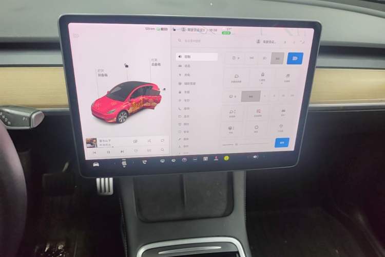 Used Tesla Model Y 2021 Standard Range Rear-Wheel Drive Version Audio And AC Panel