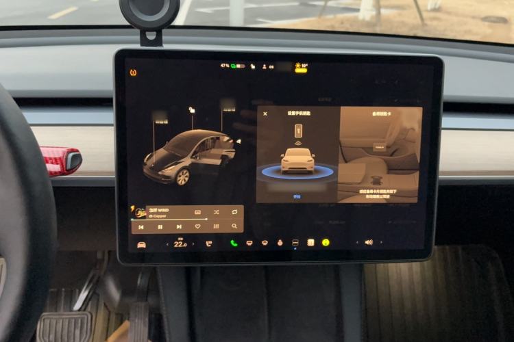 Used Tesla Model Y 2021 Long-Range All-Wheel-Drive Version Audio And AC Panel