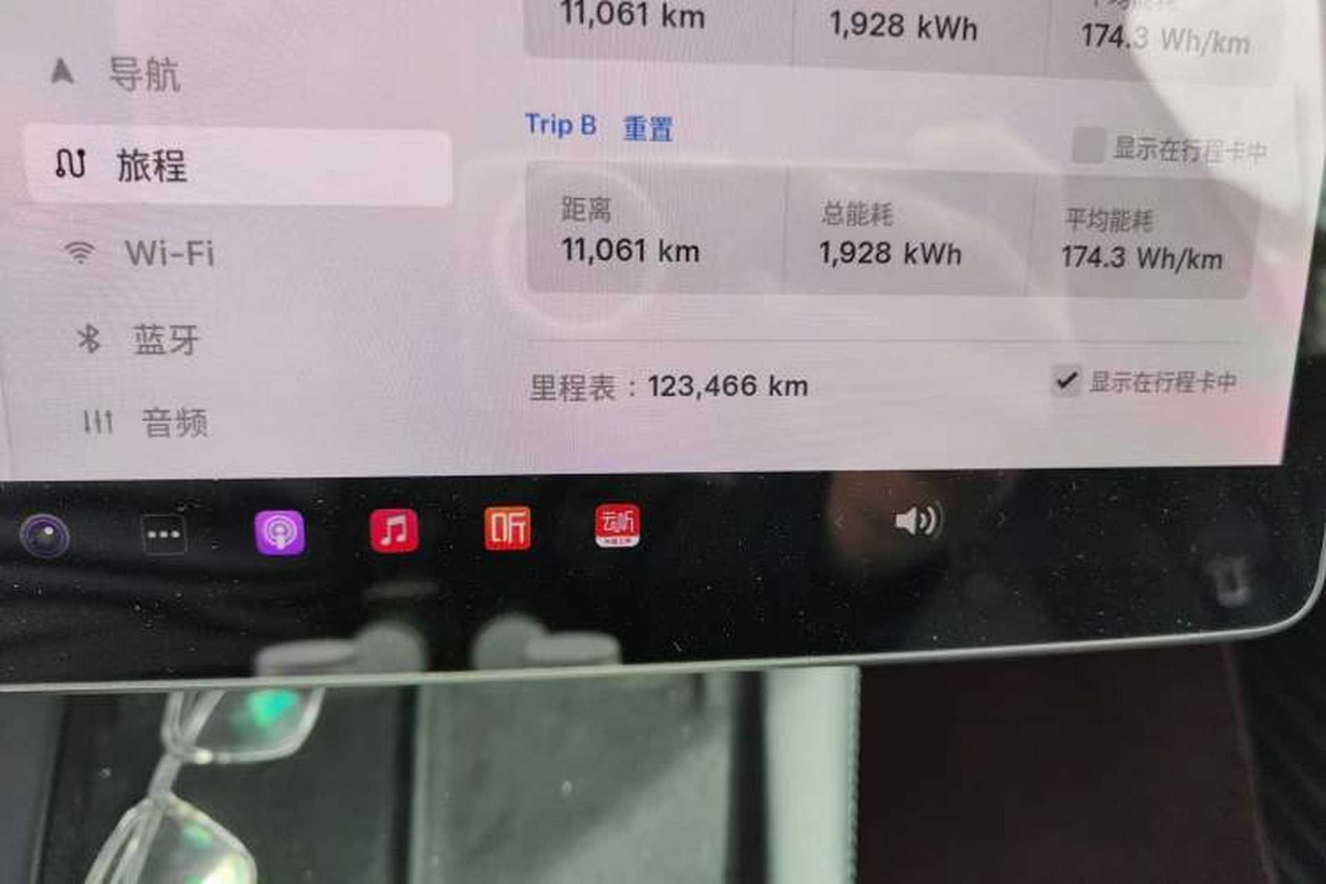 Used Tesla Model Y 2021 Long-Range All-Wheel-Drive Version Odometer Close Up
