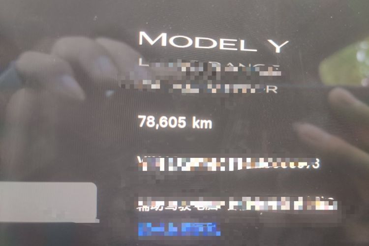 Used Tesla Model Y 2021 Long-Range All-Wheel-Drive Version Odometer Close Up