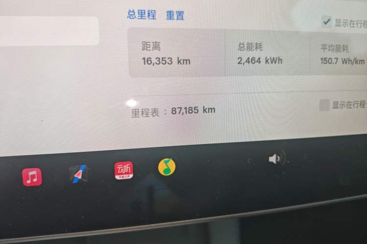 Used Tesla Model Y 2021 Long-Range All-Wheel-Drive Version 3D7 Odometer Close Up