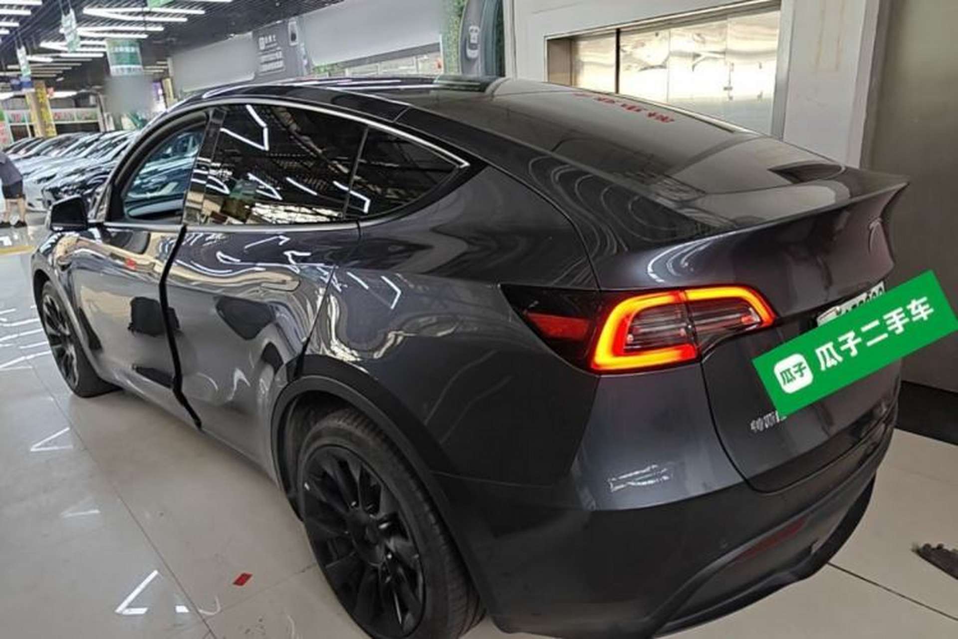Used Tesla Model Y 2021 Long-Range All-Wheel-Drive Version 3D7 Rear Left 45 Deg