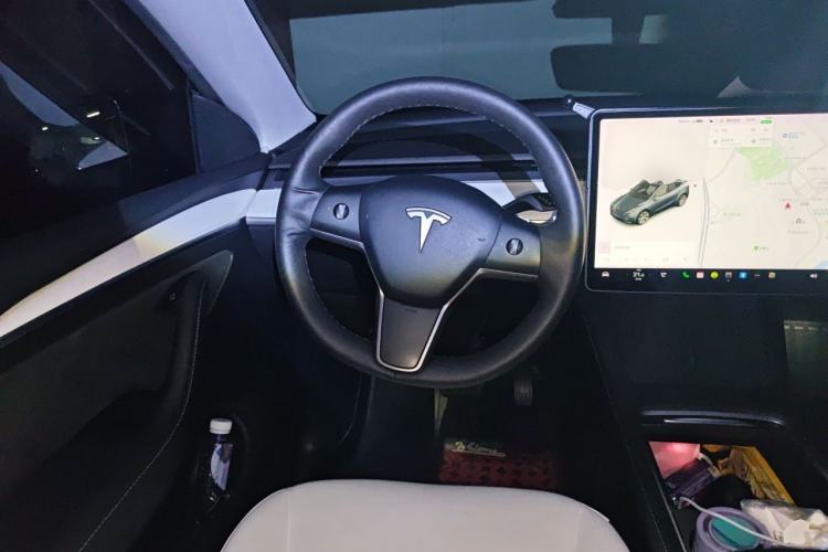 Used Tesla Model Y 2021 Long-Range All-Wheel-Drive Version Steering Wheel