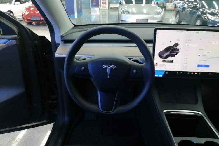Used Tesla Model Y 2021 Long-Range All-Wheel-Drive Version Steering Wheel