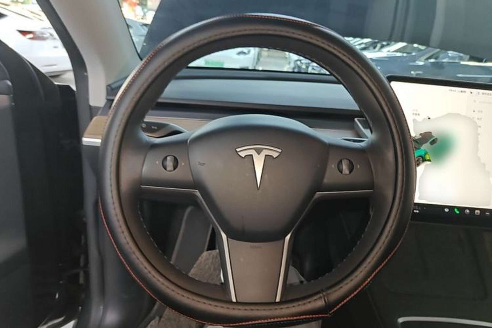 Used Tesla Model Y 2021 Long-Range All-Wheel-Drive Version 3D7 Steering Wheel