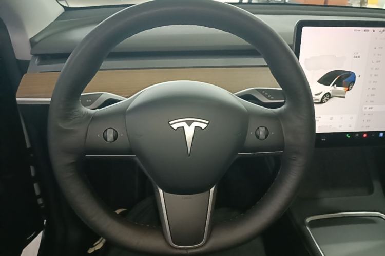 Used Tesla Model Y 2021 Long-Range All-Wheel-Drive Version Steering Wheel