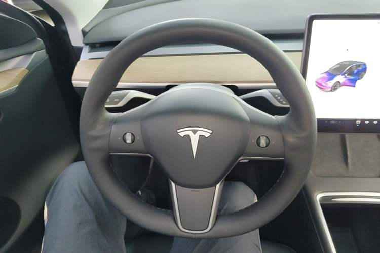 Used Tesla Model Y 2021 Long-Range All-Wheel-Drive Version Steering Wheel