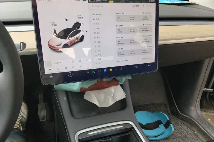 Used Tesla Model Y 2021 Standard Range Rear-Wheel Drive Version Audio And AC Panel