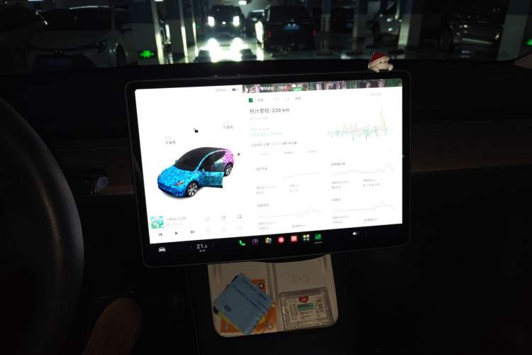 Used Tesla Model Y 2021 Standard Range Rear-Wheel Drive Version Audio And AC Panel