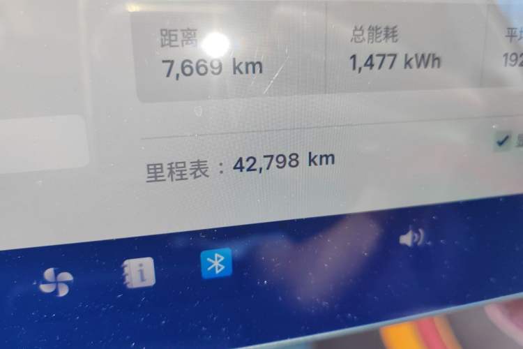 Used Tesla Model Y 2021 Performance High-Performance All-Wheel-Drive Version Odometer Close Up