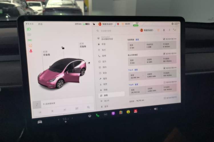 Used Tesla Model Y 2021 Standard Range Rear-Wheel Drive Version Audio And AC Panel